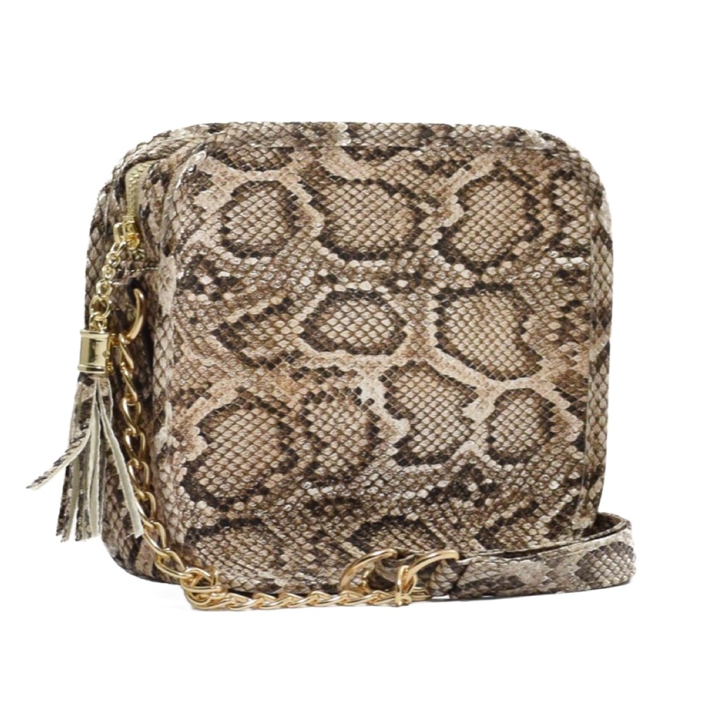 Klutch Snakeskin Pattern Crossbody Bag
